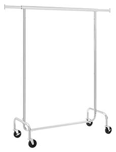 Obešalnik za oblačila IRENE na kolesih, max. 130kg, 150x45x160cm, srebrna