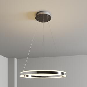 Lucande LED viseče svetilo Lyani, Ø 60 cm, krom, z možnostjo zatemnitve, zatemnjen, Kovinska, Dnevna soba / jedilnica, Kovina, Sodobni