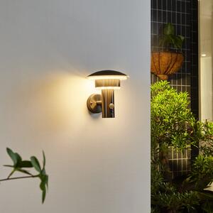 Lindby LED zunanja stenska svetilka Lillie, senzor, višina 19 cm, Kovinska, Kovina, Sodobni