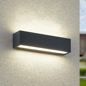 Arcchio LED stenska svetilka Lengo, 25 cm, 2-svetilna, antracit, CCT, Črna, Aluminij, Sodobni