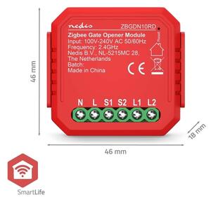 Nedis ZBGDN10RD - Pametno stikalo za garažna vrata SmartLife Zigbee Tuya