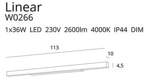 MAXLIGHT W0266 - LED Zatemnitvena kopalniška osvetlitev ogledala LINEAR LED/36W/230V IP44 črna