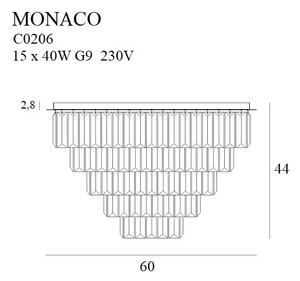 MAXLIGHT C0206 - Stropna svetilka MONACO 15xG9/40W/230V pr. 60 cm zlata