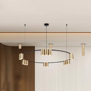 Eko-Light Visoka svetilka Genesis, aluminij, črna/zlata, 15 x GU10, Ø 100 cm, zatemnjen, Črna, Dnevna soba / jedilnica, Aluminij, Dizajn