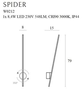 MAXLIGHT W0212 - LED Zunanja stenska svetilka PAJEK LED/8,4W/230V IP44 bela