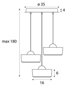 MAXLIGHT P0543 - LED Lestenec na vrvici LIPARI LED/22W/230V pr. 35 cm prozorna