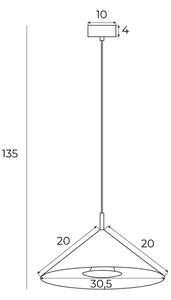 MAXLIGHT P0505 - LED Lestenec na vrvici VULCANO LED/5W/230V pr. 30,5 cm bela