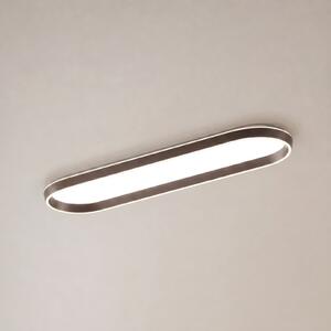 Lucande LED stropna svetilka Rylan, 112 cm, rjava, z možnostjo regulacije, zatemnjen, Rjava / rjasta, Dnevna soba / jedilnica, Kovina, Sodobni