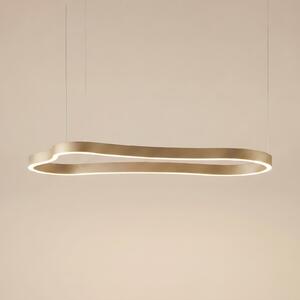 Lucande LED-visoka svetilka Vikali, zlata, CCT, z možnostjo zatemnitve, 90 x 45, zatemnjen, Zlata / medeninasta, Dnevna soba / jedilnica, Kovina, Sodobni