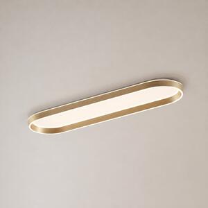 Lucande LED stropna svetilka Rylan, 112 cm, medenina, z možnostjo regulacije, zatemnjen, Zlata / medeninasta, Dnevna soba / jedilnica, Kovina, Sodobni