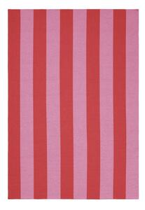Rdeč/rožnat ročno tkan tekač iz mešanice volne 80x200 cm Sissel – Jotex