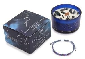 Zodiakalna kristalna sveča z energijsko zapestnico – STRELEC
