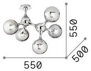 Ideal Lux stropna svetilka Nodi, barva kroma, steklo, pet plamenic