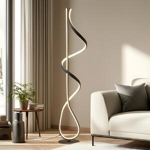 Lucande LED talna svetilka Rodado, črna, 132 cm, aluminij, Črna, Dnevna soba / jedilnica, Kovina, Sodobni