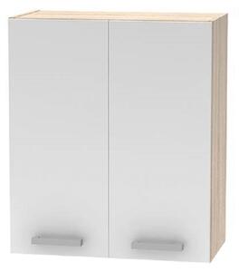 KONDELA Zgornja omara 2DV, hrast sonoma/bela, NOVA PLUS NOPL-007-OH
