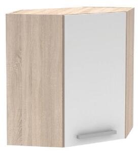 KONDELA Zgornja kotna omara 1DV, sonoma hrast/bela, univerzalna, NOVA PLUS NOPL-013-OH