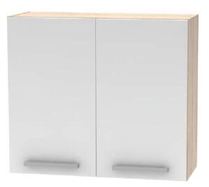 KONDELA Zgornja omara 2DV, hrast sonoma/bela, NOVA PLUS NOPL-014-OH