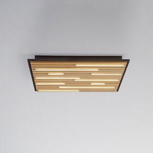 Q-Smart-Home Paul Neuhaus Smart LED stropna svetilka Q-Acoustic wood 62 x cm, zatemnjen, Les, Dnevna soba / jedilnica, Les, Sodobni
