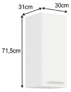 KONDELA Zgornja omara, bela, SPLIT 30 G-72 1F