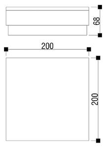 LED talna svetilka za vgradnjo Tabit, 20 x 20 cm, za hojo