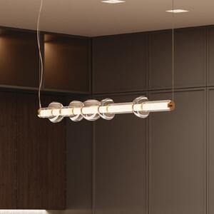 Maytoni Cosmo LED obesek, medenina, dolžina 98 cm, steklo, Zlata / medeninasta, Dnevna soba / jedilnica, Steklo, Sodobni