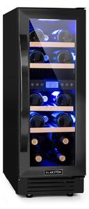 Klarstein Vinovilla 17 Built-in Duo Onyx Edition, dvoconska vinska omara, 53 l, 17 steklenic, 3-barvna steklena vrata