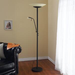 Lindby LED-stoječa svetilka Ragna, za branje, temno rjava, z možnostjo, zatemnjen, Rjava / rjasta, Dnevna soba / jedilnica, Kovina, Sodobni, Svetilka za branje