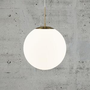 Nordlux Obesek Grant iz medenine s steklenim globusom Ø 35 cm, zatemnjen, Bela, Dnevna soba / jedilnica, Steklo