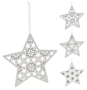 Božična viseča zvezda GLITTER STAR 22 cm, bela