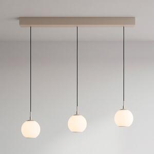 Paul Neuhaus LED-visoka svetilka Sandora, peščene barve, dolžina 90 cm, steklo, 3-žarilna, zatemnjen, Bež, Dnevna soba / jedilnica, Kovina, Sodobni