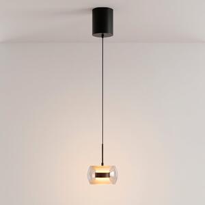 Paul Neuhaus LED-visoka svetilka Fumea, Ø 16 cm, črna/dimna, steklo CCT, zatemnjen, Siva, Dnevna soba / jedilnica, Steklo