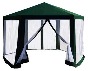 KONDELA Vrtni paviljon, 3,9 x 2,5 x 3,9 m, zelena/bela, RINGE TIP 1 + 6 stranic