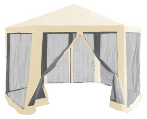 KONDELA Vrtni paviljon, 3,9 x 2,5 x 3,9 m, bež/črna, RINGE TIP 2 + 6 stranic