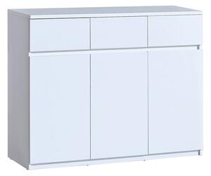 KONDELA Komoda 3D3S, arktično bela, ARTEMIA