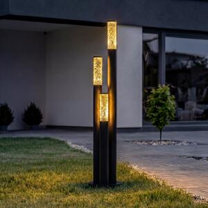 Lindby ulična svetilka Gavros, litega aluminija, 3-plamenska, zatemnjen, Črna, Aluminij, Sodobni
