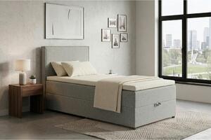 POSTELJA Z VZMETNICO 100 cm x 200 cm , tekstil, leseni material siva