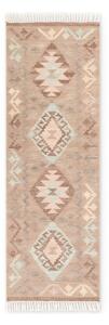 Svetlo moder/bež obojestranski ročno tkan volnen tekač 60x190 cm Kamal Dune – Nouristan
