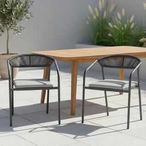 Bessagi Garden Set Vrtnih Stolov Benicio, Temno Siva, 2 Kos