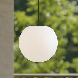 Lindby zunanja viseča svetilka Alea, bela, plastika, Ø 38 cm