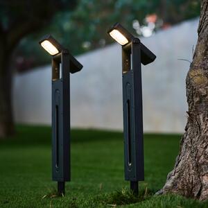 Lumisky LED-sončna talna svetilka Brity, črna, s kolom za zabijanje v zemljo, komplet 2, Črna, Plastika, Sodobni, Zunanji reflektorji / zemeljski trn