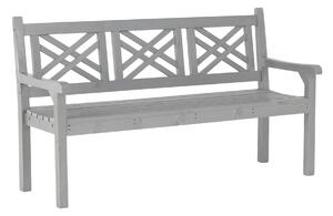 KONDELA Lesena vrtna klop, siva, 150 cm, FABLA