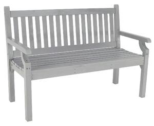 KONDELA Lesena vrtna klop, siva, 124 cm, KOLNA
