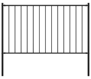 VidaXL Ograjni panel s stebrički premazano jeklo 1,7x1,25 m črn