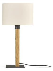 Buschwerk Namizna svetilka HerzBlut Heloise, kremasto bela, hrast, višina 45 cm, Les, Dnevna soba / jedilnica, Les, Sodobni