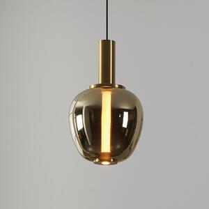 Stars of Light LED-visoka svetilka Fruitera, zlata, Ø 21 cm, steklo, CCT, zatemnjen, Zlata / medeninasta, Dnevna soba / jedilnica, Steklo, Sodobni