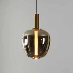 Stars of Light LED-visoka svetilka Fruitera, zlata, Ø25 cm, steklo, CCT, zatemnjen, Zlata / medeninasta, Dnevna soba / jedilnica, Steklo, Sodobni