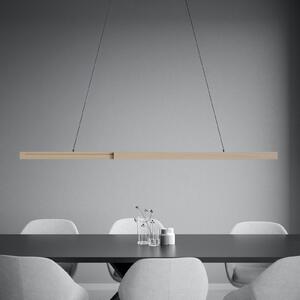 Stars of Light LED-visoka svetilka Montebuono, lesena, 180 cm, z možnostjo, zatemnjen, Les, Dnevna soba / jedilnica, Aluminij, Sodobni