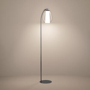 Stars of Light LED-stoječa svetilka Menorca, nikljevo, višina 165 cm, CCT, zatemnjen, Kovinska, Dnevna soba / jedilnica, Steklo, Sodobni, Stoječe senčilo
