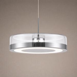 Lucande LED-visoka svetilka La Latta, 1-žarnica, Ø 30 cm, krom, steklo, zatemnjen, Krom, Steklo, Dizajn