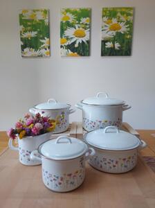 Komplet emajlirane posode Flora 5-delni Riess